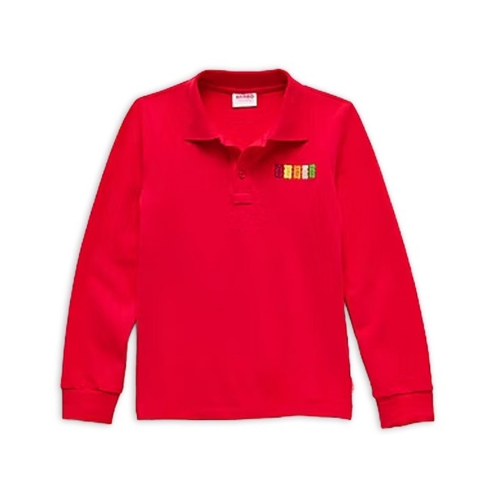 Haribo Boys Red‎ Long Sleeve Polo Shirt Gummy Bear Embroidery Size 3T